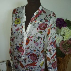 ZARA TRAFALUC EXQUISTE EMBROIDERED LOOK BLOUSE